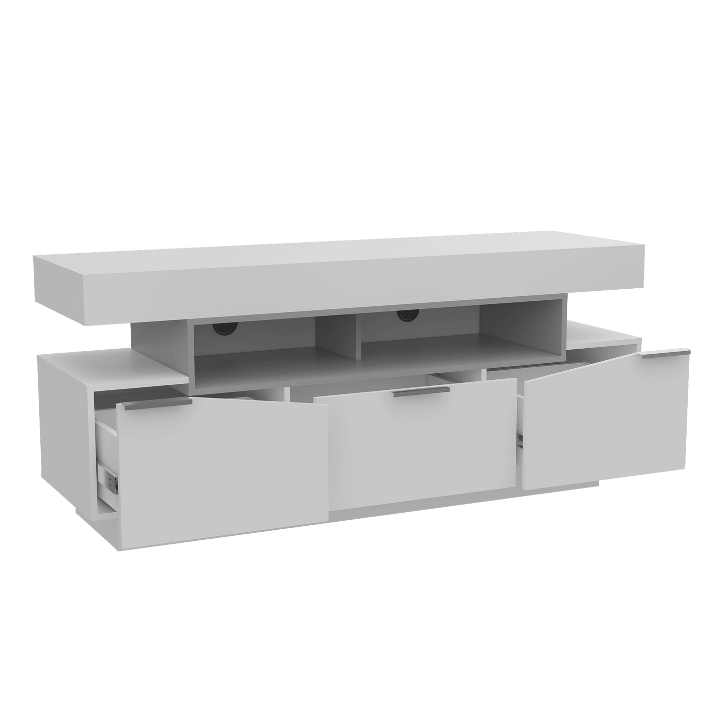 Mesa Para Tv Kyplo Blanco Y Plomo Para Televisor De Hasta 65"