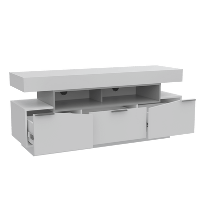 Mesa Para Tv Kyplo Blanco Y Plomo Para Televisor De Hasta 65"