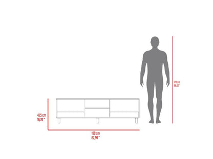 Mesa Para Tv Lureon Rovere Y Blanco Para Tv De 70"