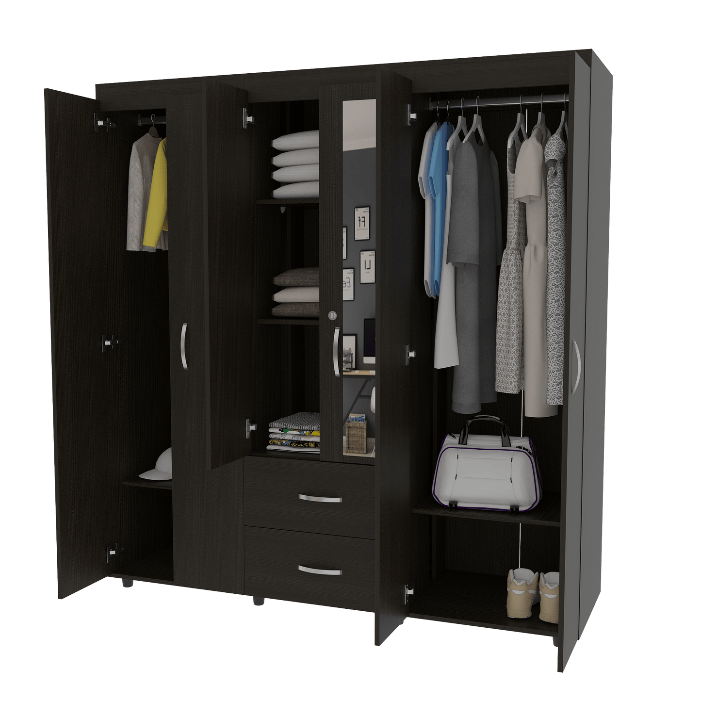 Closet Azecank Con Espejo Wengue