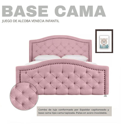 Cama Sencilla Infantil Venecia  rosado