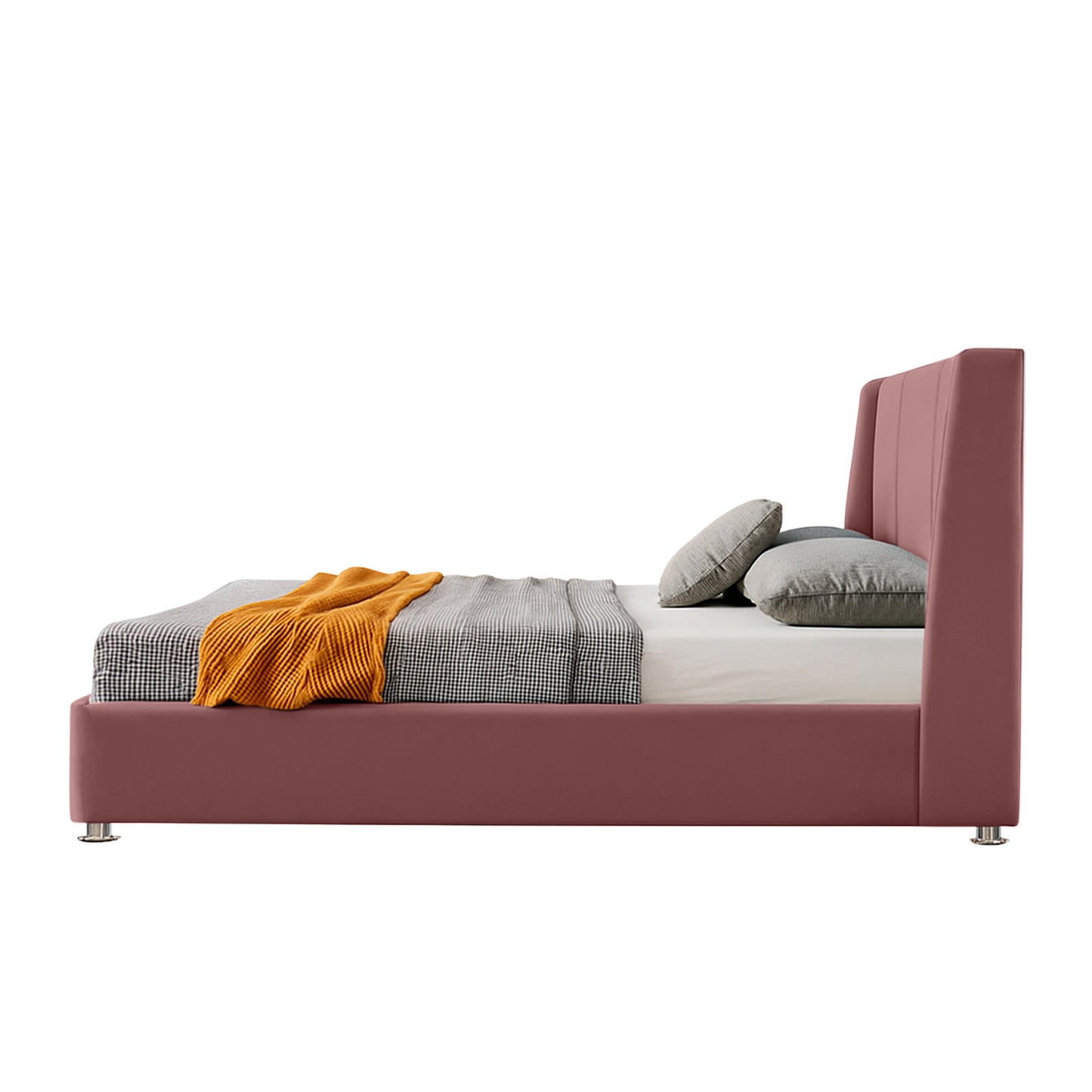 Base Cama Con Espaldar Sencillo Mousai Salmon