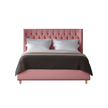 Base Cama Con Espaldar Queen Marfil Salmon
