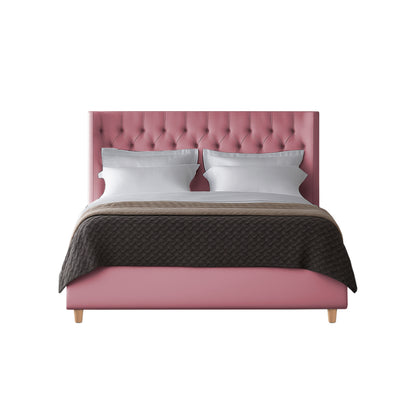 Base Cama Con Espaldar Sencillo Marfil Salmon