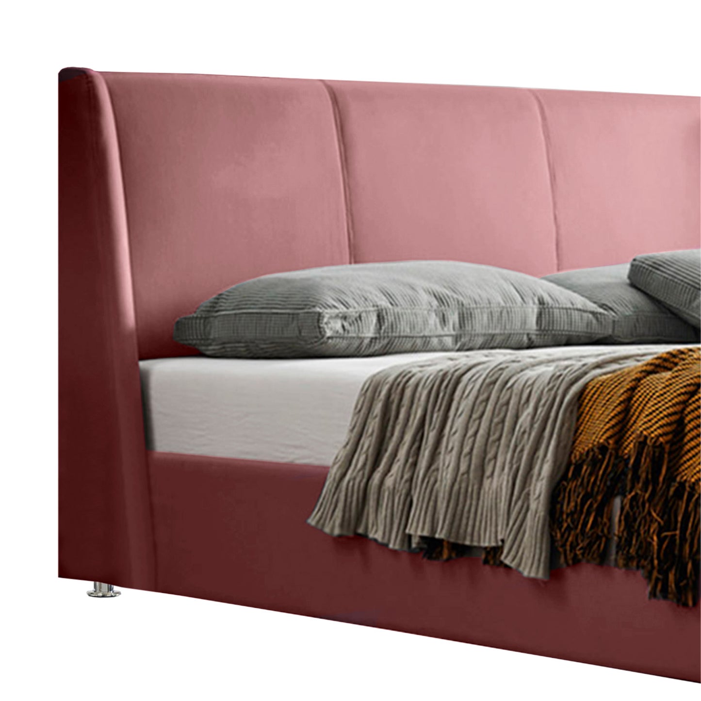 Base Cama Con Espaldar Sencillo Mousai Salmon