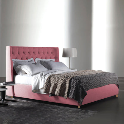 Base Cama Con Espaldar Sencillo Marfil Salmon