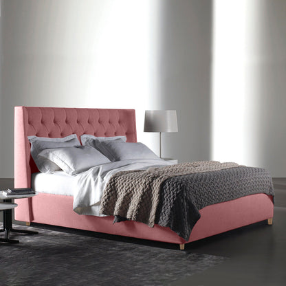 Base Cama Con Espaldar Queen Marfil Salmon