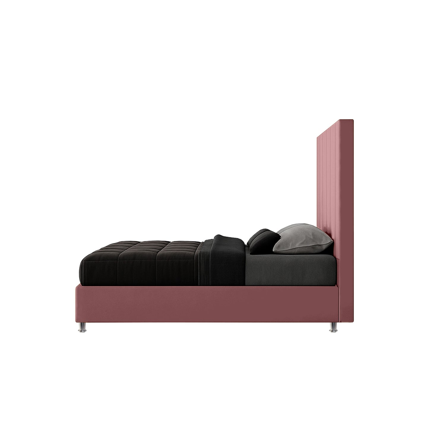 Base Cama con Espaldar + Colchon Doble Natura  salmon