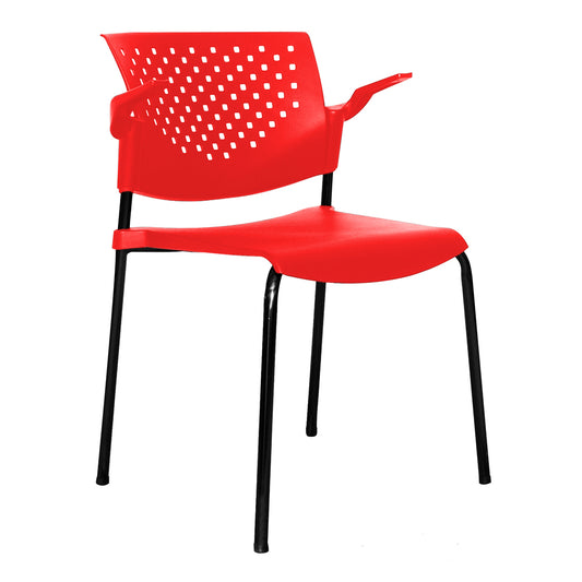Silla Interlocutora Fly Con Brazos   rojo