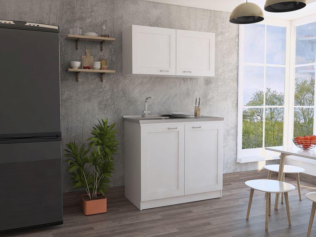 Cocina Integral Selari Blanco Con Mesón Izquierdo