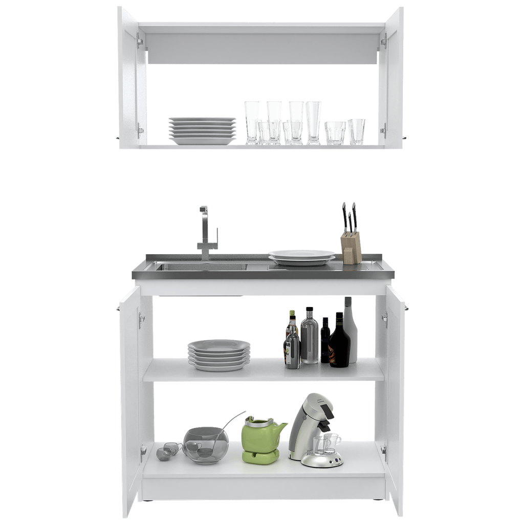 Cocina Integral Selari Blanco Con Mesón Izquierdo