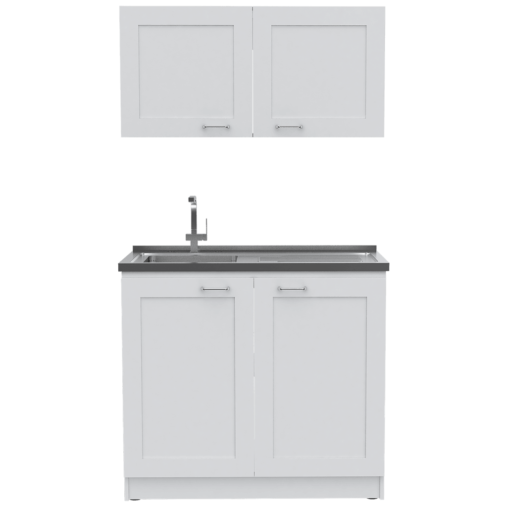 Cocina Integral Selari Blanco Con Mesón Izquierdo