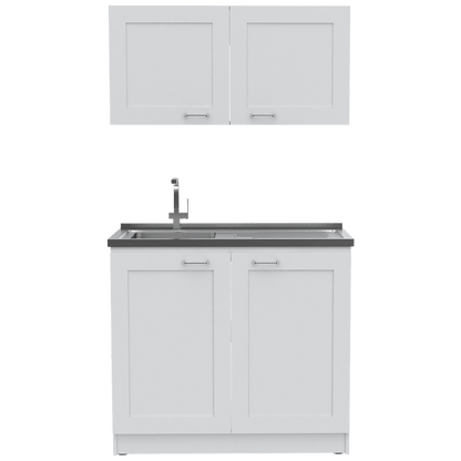 Cocina Integral Selari Blanco Con Mesón Izquierdo
