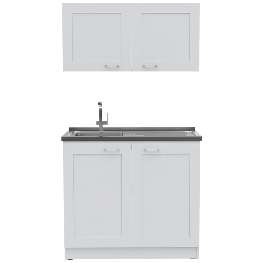 Cocina Integral Selari Blanco Con Mesón Izquierdo
