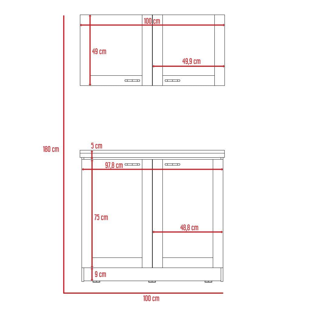 Cocina Integral Selari Blanco Con Mesón Izquierdo