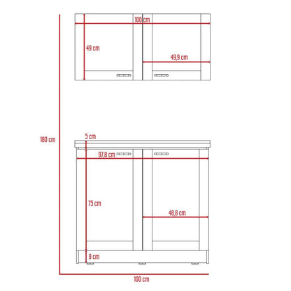 Cocina Integral Selari Blanco Con Mesón Izquierdo