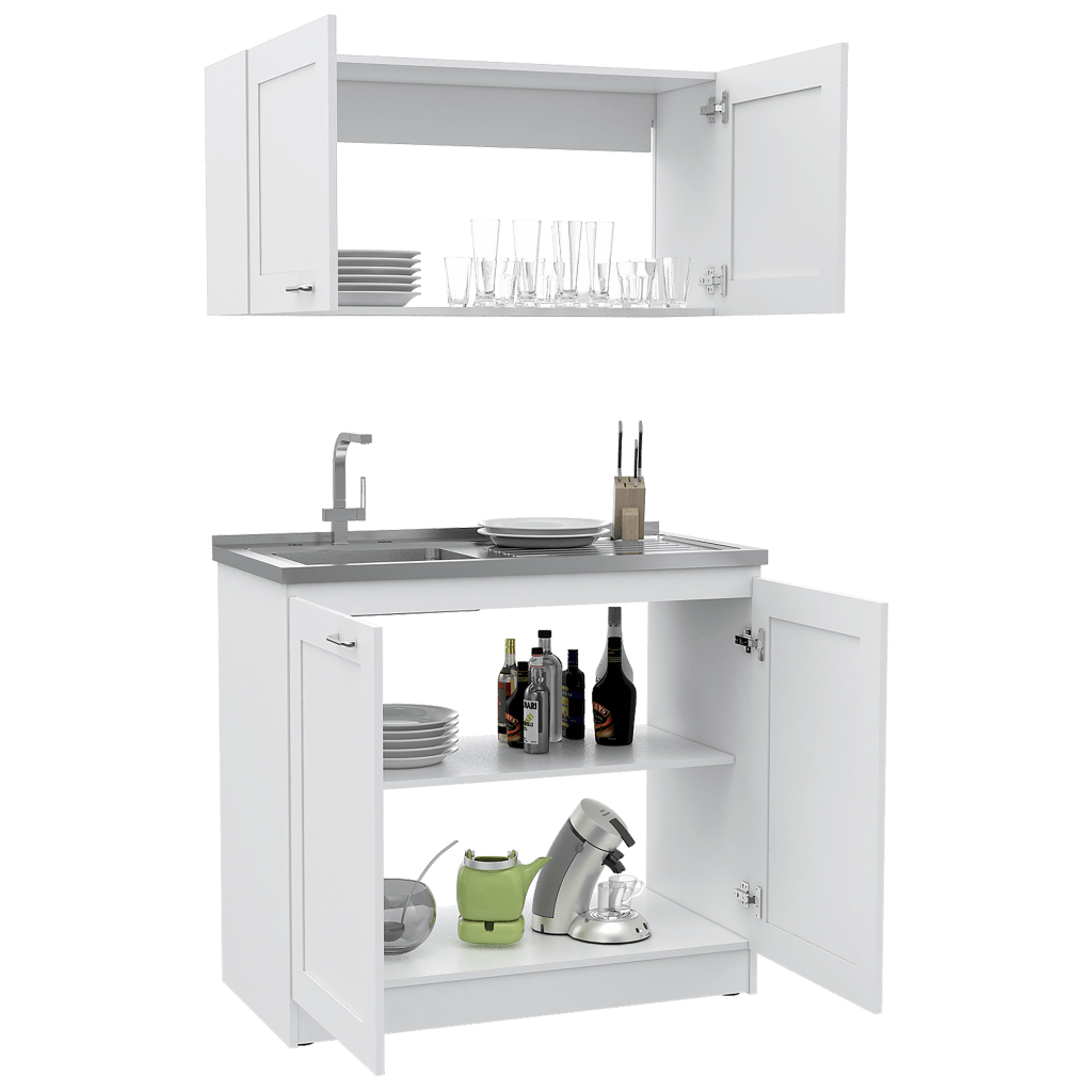 Cocina Integral Selari Blanco Con Mesón Izquierdo