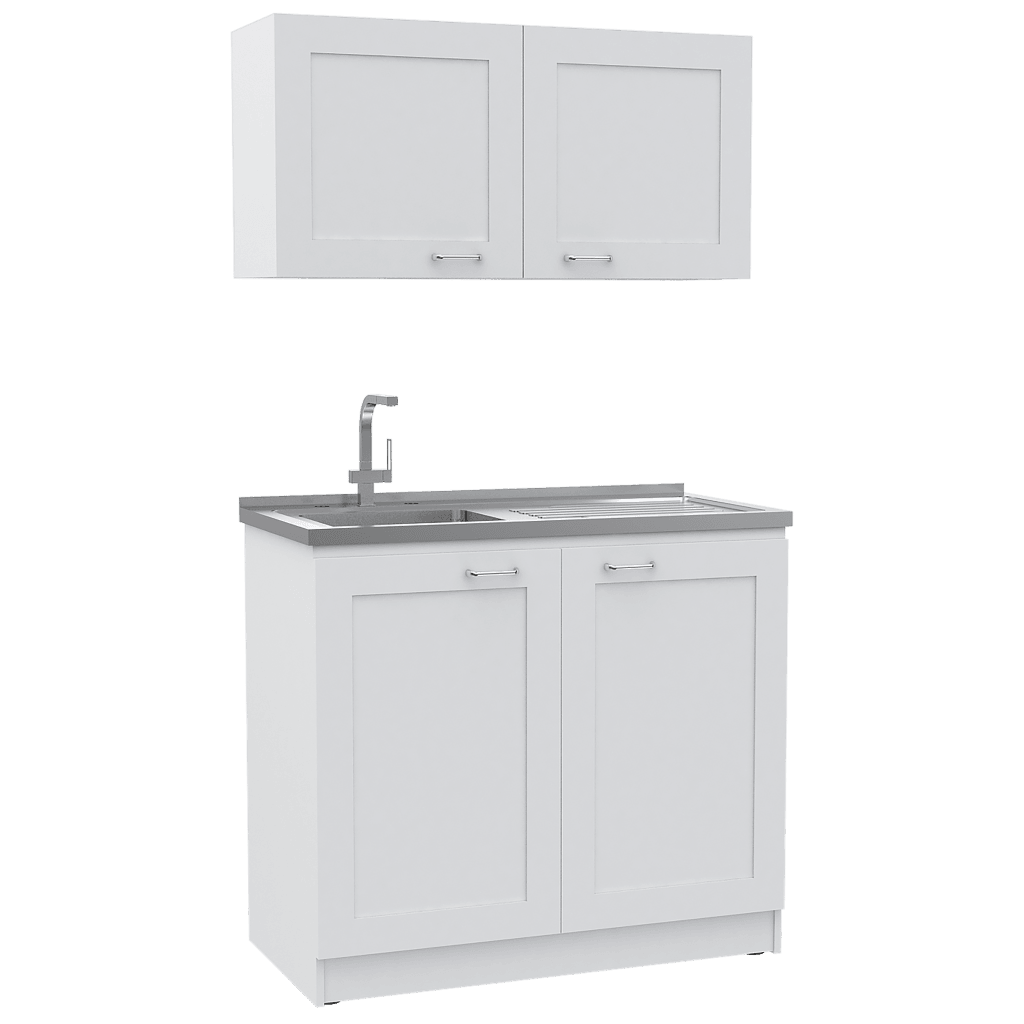 Cocina Integral Selari Blanco Con Mesón Izquierdo