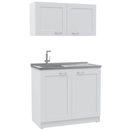 Cocina Integral Selari Blanco Con Mesón Izquierdo