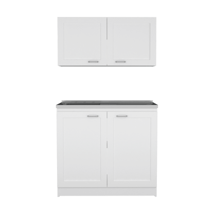 Cocina Integral Selari Blanco Con Mesón Izquierdo
