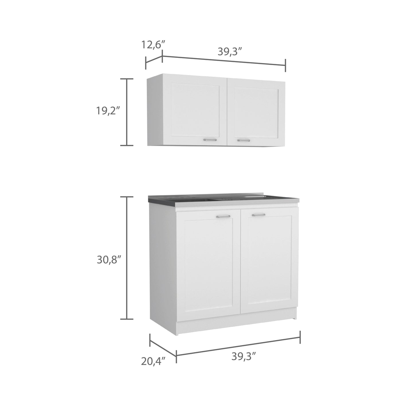 Cocina Integral Selari Blanco Con Mesón Izquierdo