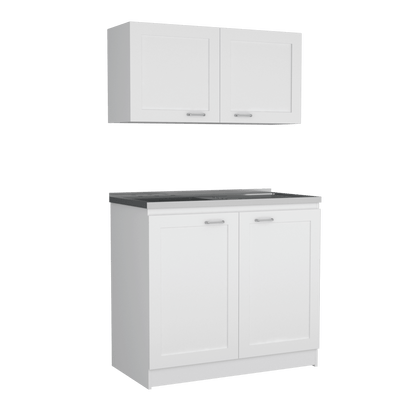 Cocina Integral Selari Blanco Con Mesón Izquierdo