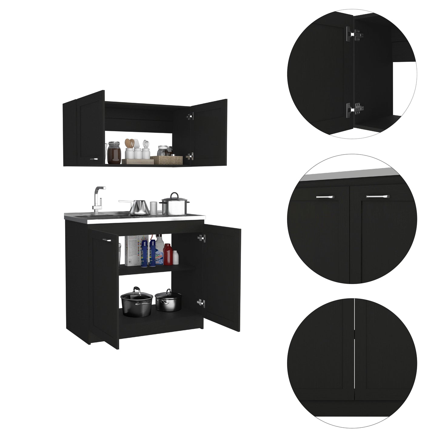 Cocina Integral Selari Wengue Con Mesón Izquierdo