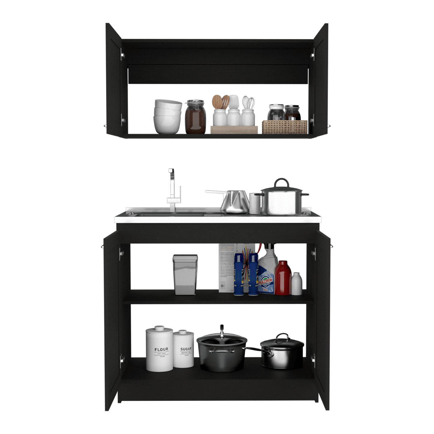 Cocina Integral Selari Wengue Con Mesón Izquierdo