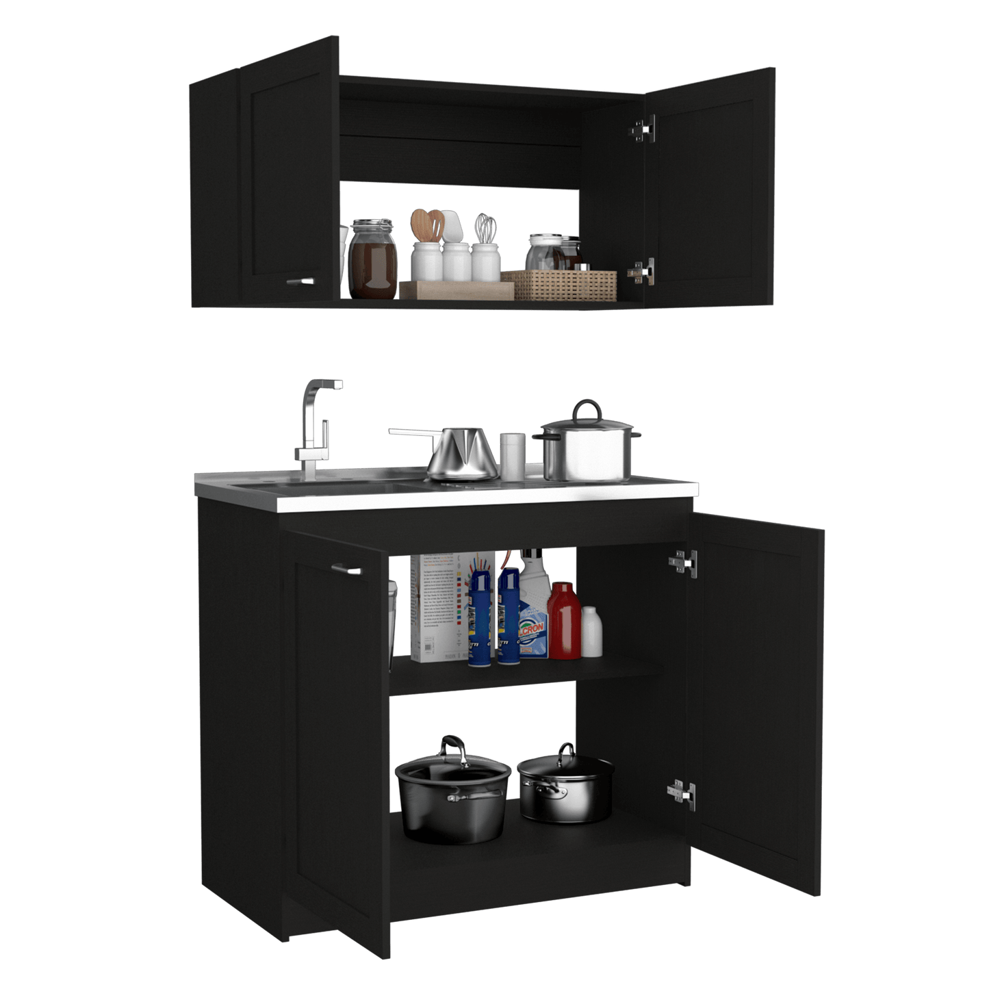 Cocina Integral Selari Wengue Con Mesón Izquierdo