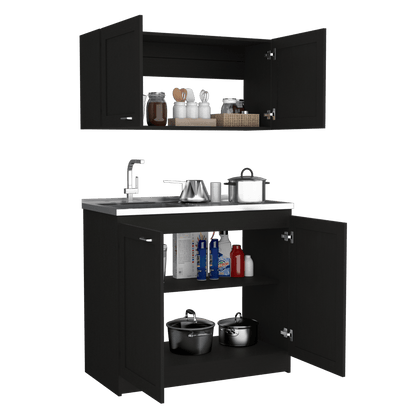 Cocina Integral Selari Wengue Con Mesón Izquierdo