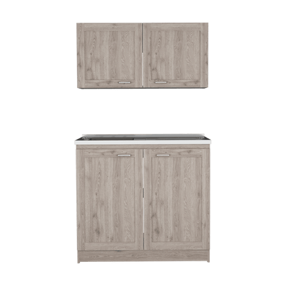Cocina Integral Selari Ceniza Con Mesón Izquierdo