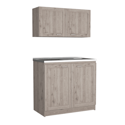 Cocina Integral Selari Ceniza Con Mesón Izquierdo