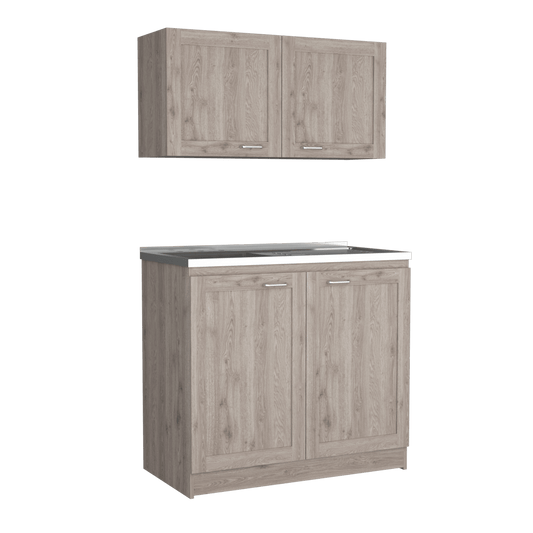 Cocina Integral Selari Ceniza Con Mesón Izquierdo