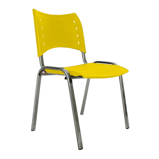 Silla Interlocutora Poole Base Cromada  amarillo