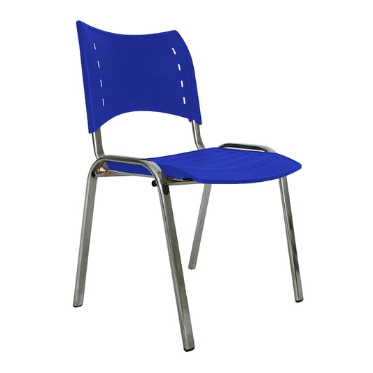 Silla Interlocutora Poole Base Cromada  azul