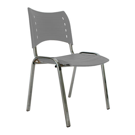 Silla Interlocutora Poole Base Cromada  gris