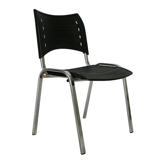 Silla Interlocutora Poole Base Cromada  negro