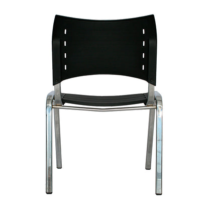 Silla Interlocutora Poole Base Cromada  negro