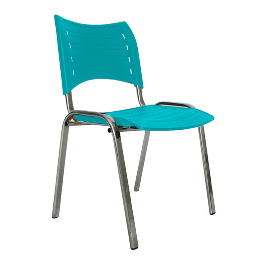 Silla Interlocutora Poole Base Cromada  verde