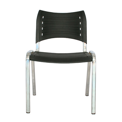 Silla Interlocutora Poole Base Cromada  negro