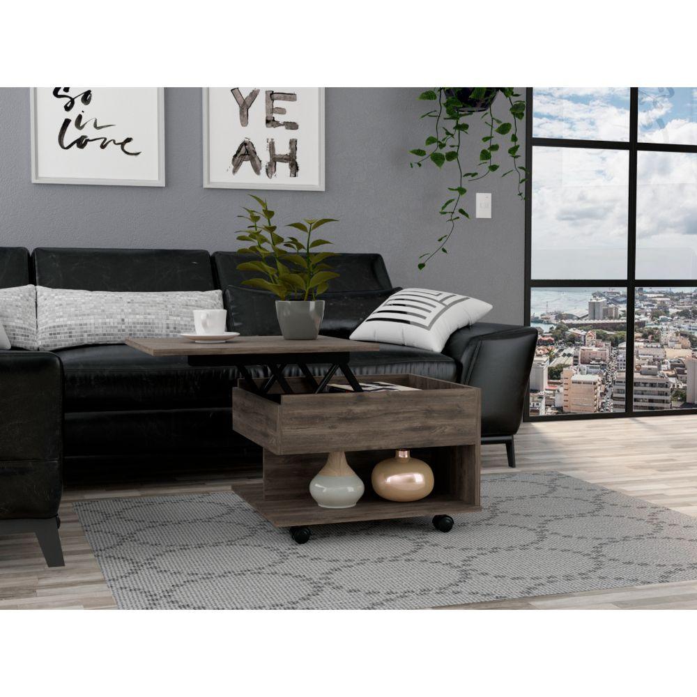 Mesa De Centro Arelva Lift Top Coffee Table  Dark Brown