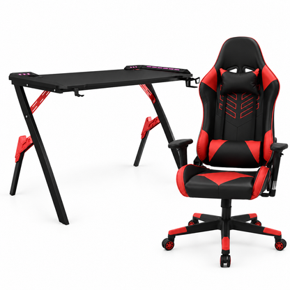 Combo Gamer: Silla Ergonomica Brazos 3D y Escritorio con Luces