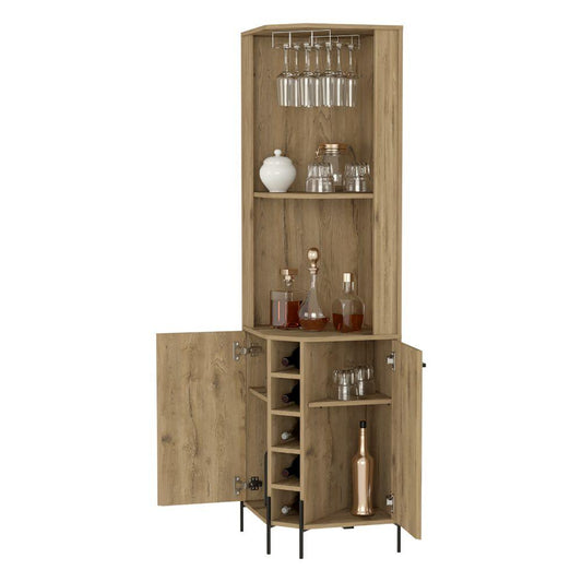 Bar Roony, Macadamia, Con Dos Puertas Y Amplio Espacio Para Botellas