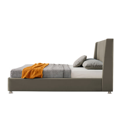 Base Cama Con Espaldar Queen Mousai Taupe