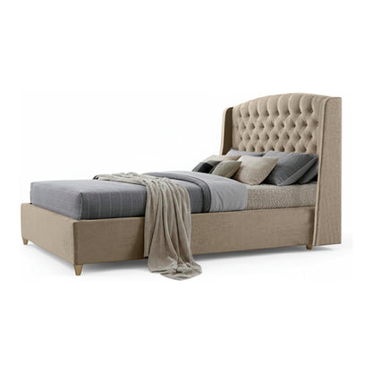 Base Cama Con Espaldar Queen Italia Taupe