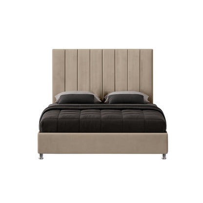 Base Cama Con Espaldar Doble Natura Taupe