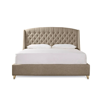 Base Cama Con Espaldar Queen Italia Taupe