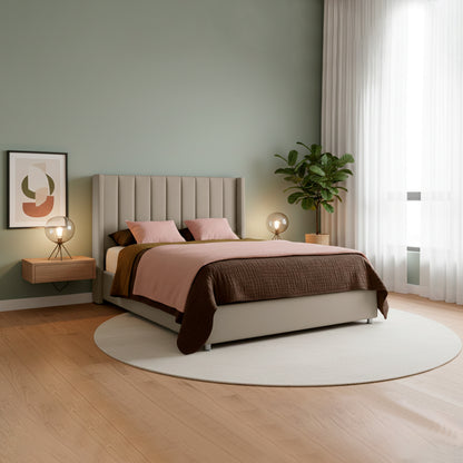 Base Cama Con Espaldar Semidoble Julieta Taupe