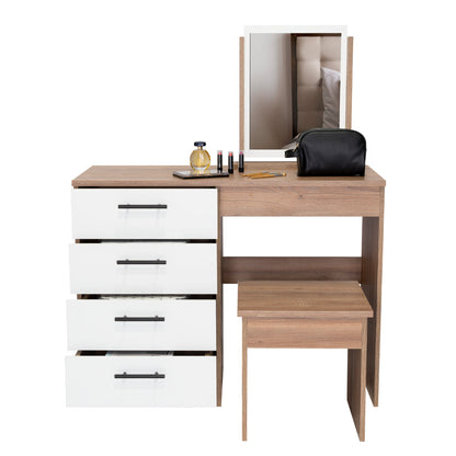 Mueble Tocador Okria Miel Y Blanco