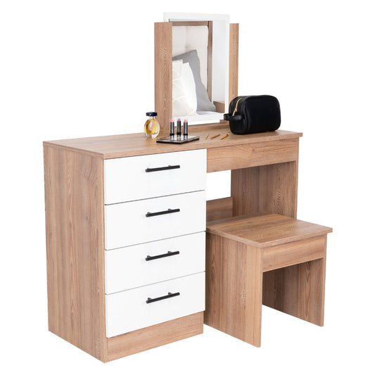 Mueble Tocador Okria Miel Y Blanco